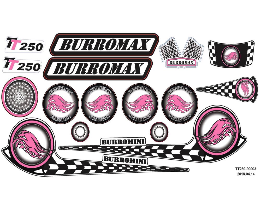 Graphics, Customer Applied Graphics TT250, Pink (Part #90003) Fits TT250