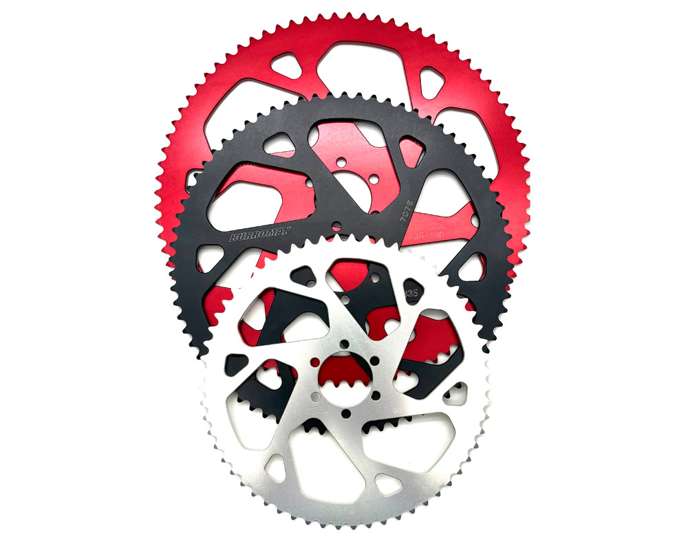 Sprocket, 72 Tooth 7075 Aluminum #35 Chain, 48mm BC- 37.1mm ID, Black Anodized (Part #10260) Fits TT1600, HRH, HRS, XRA, XRB - 2