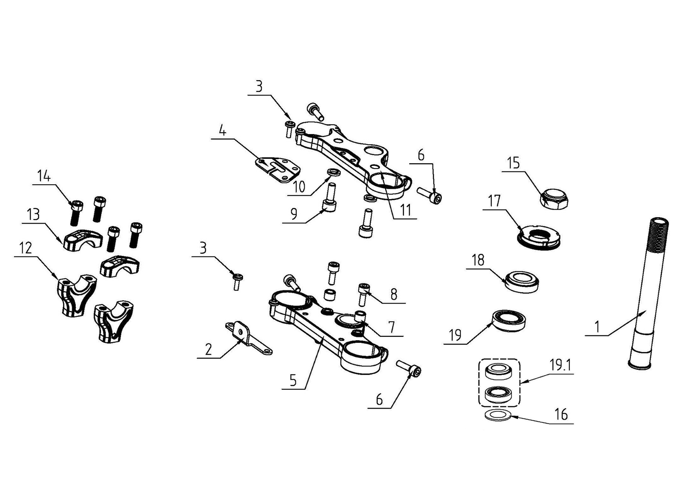 tt1600r-2021-2025Front Fork Clamps