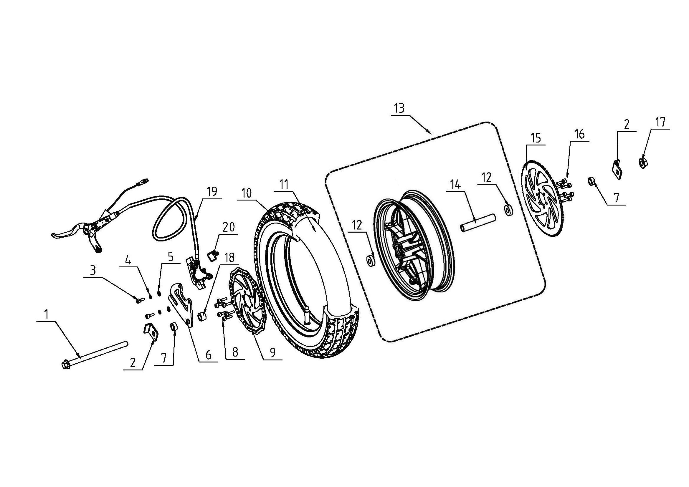 tt1600r-2021-2025Rear Wheel Assembly and Brake
