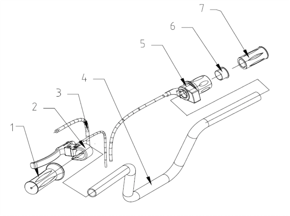 Brake Lever Assembly, LH Rear Brake Only (Part #19031) Fits TT250, TT350R, TT750R 2021/earlier - 3