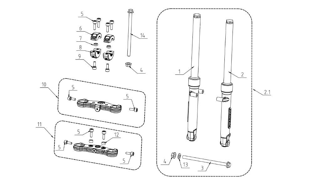 tt750r-2022-2025Front Forks, Fork Clamps, Brake Caliper