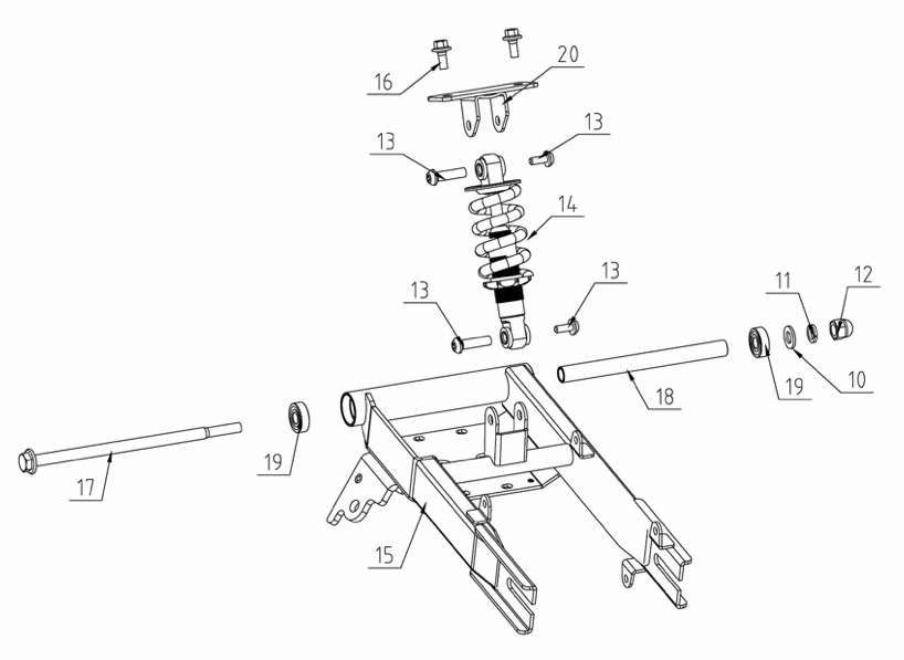 tt750r-2022-2025Rear Fork and Rear Shock