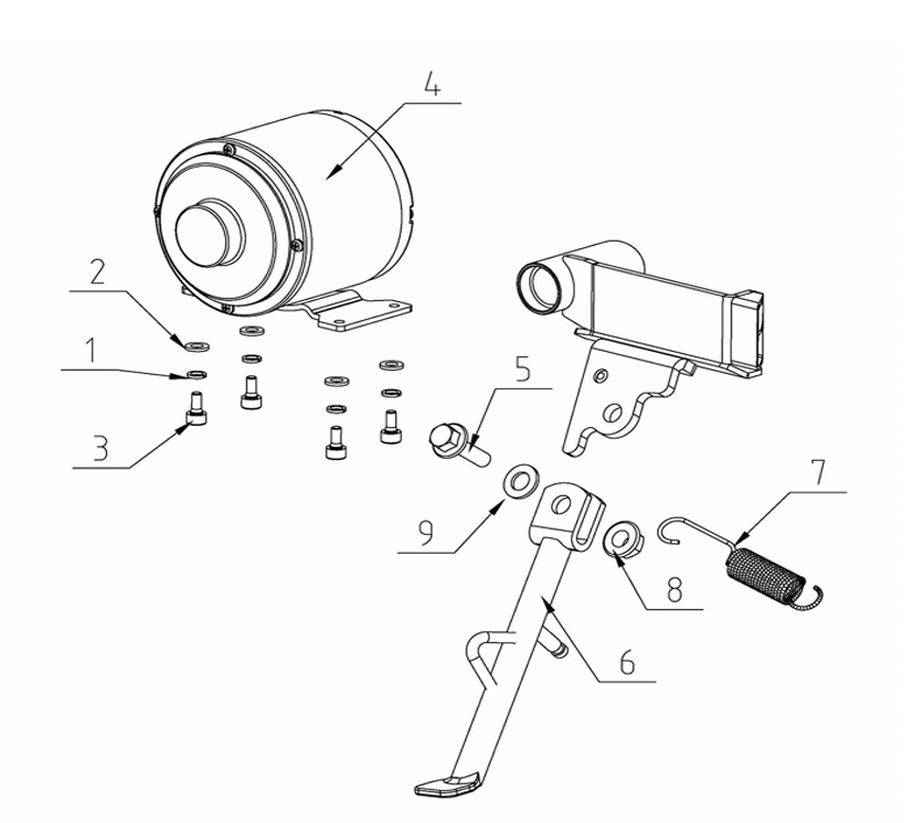 tt750r-2022-2025Motor and Kickstand Parts