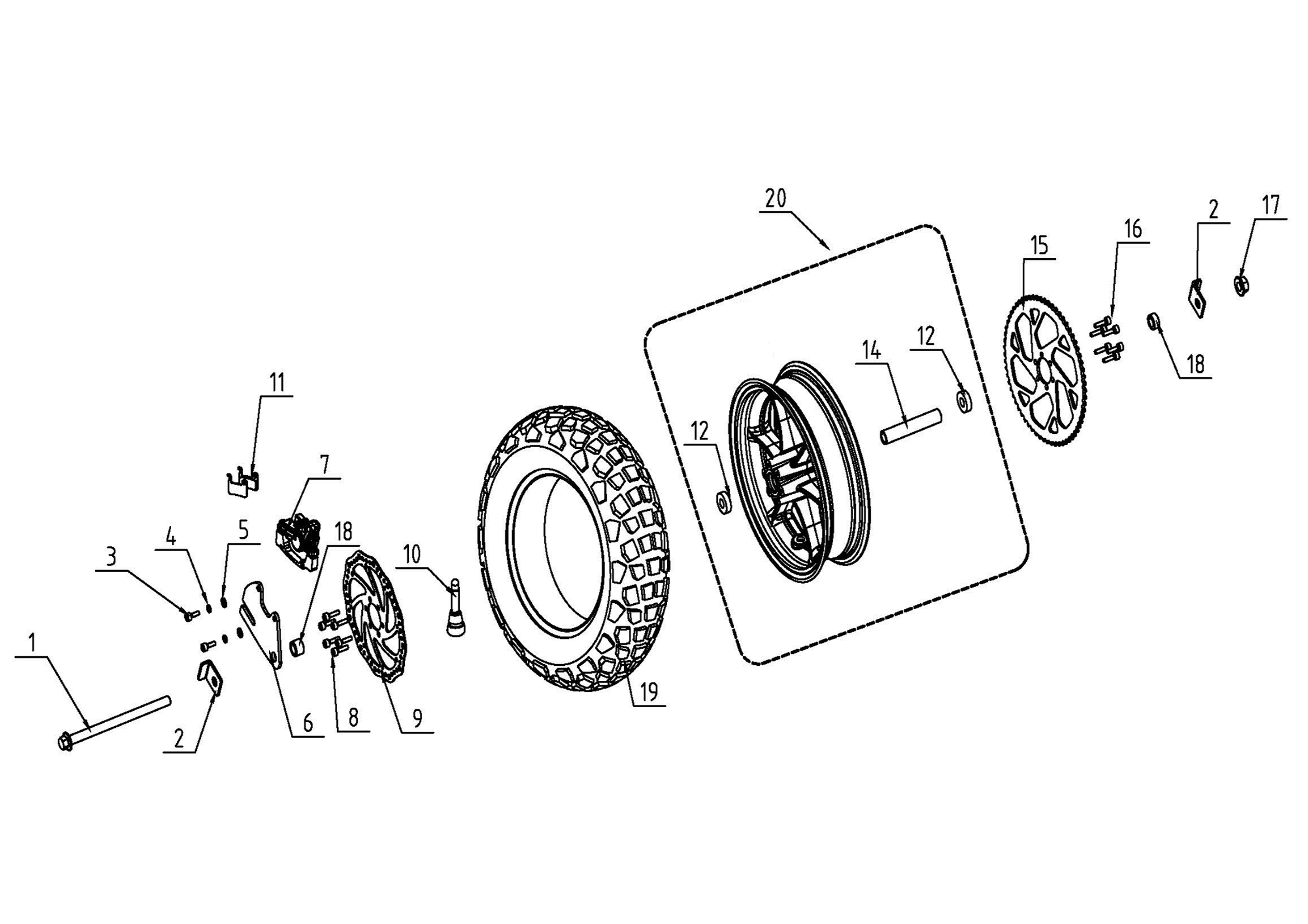ttmax-2026-laterRear Wheel Assembly and Brake