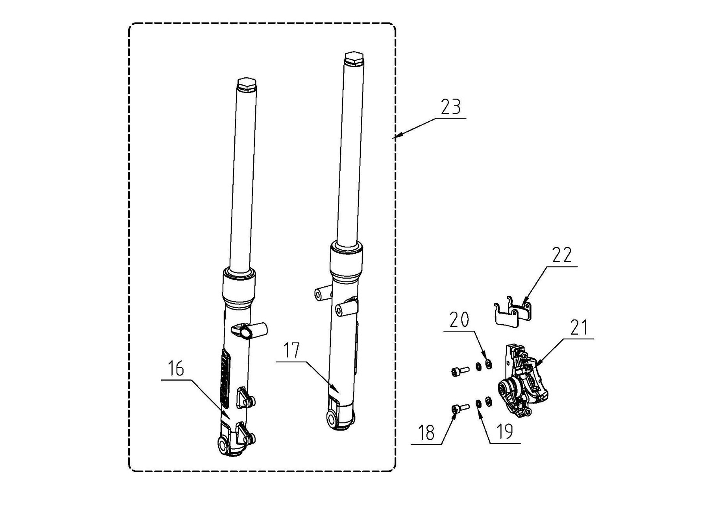 ttmaxFork Tubes and Brake Caliper