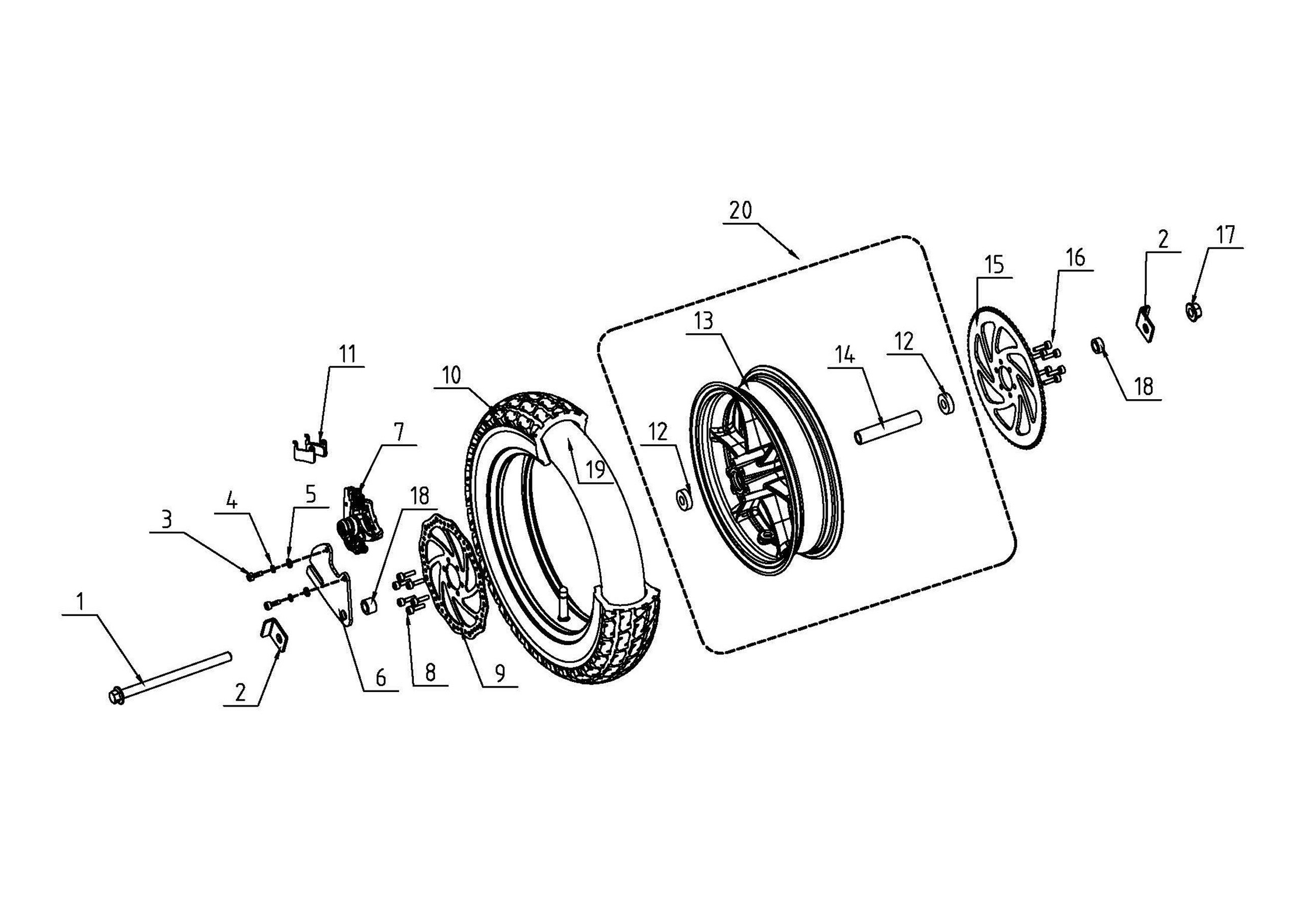 ttmaxRear Wheel Assembly and Brake