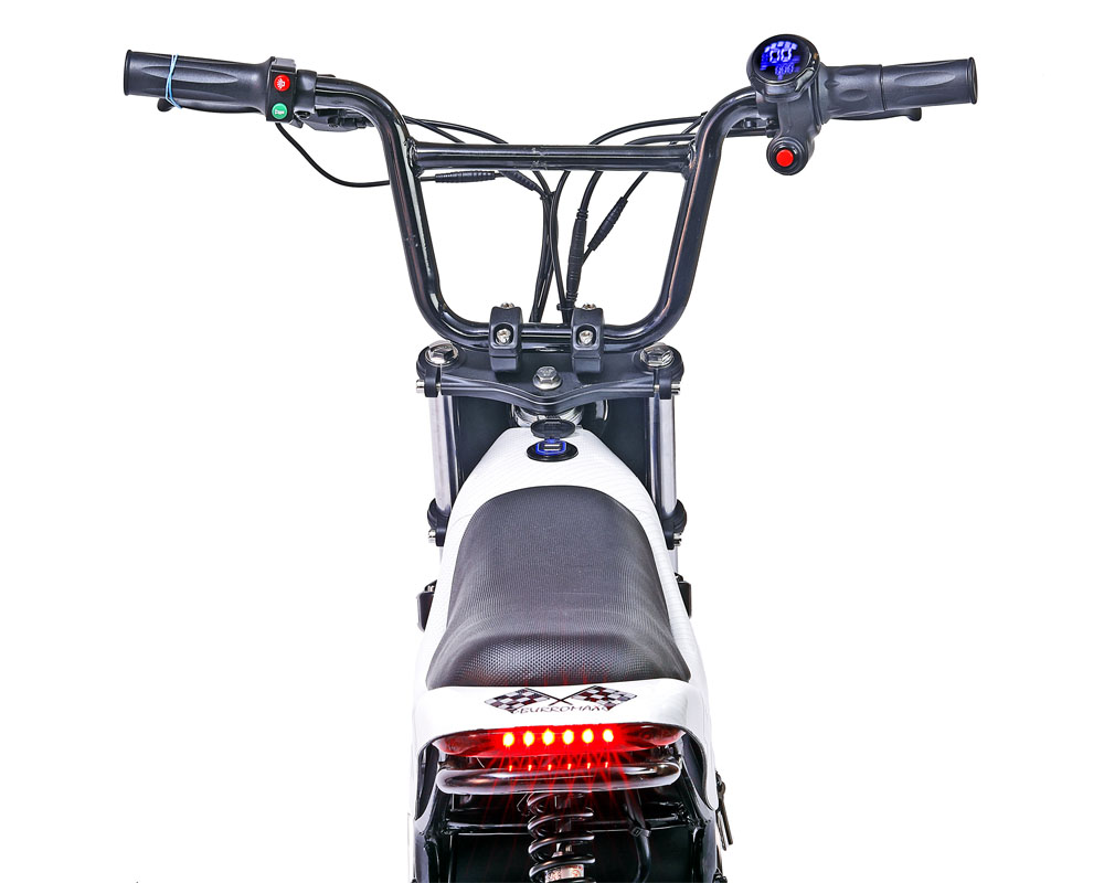 Electric Mini Bike, TT1000R Lithium Ion Powered, (Color: White Carbon Fiber)-5