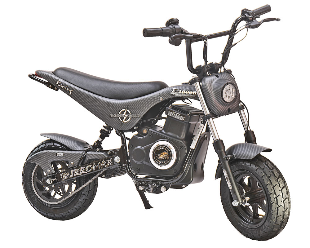 Electric Mini Bike, TT1000R Lithium Ion Powered, (Color: White Carbon Fiber)-8