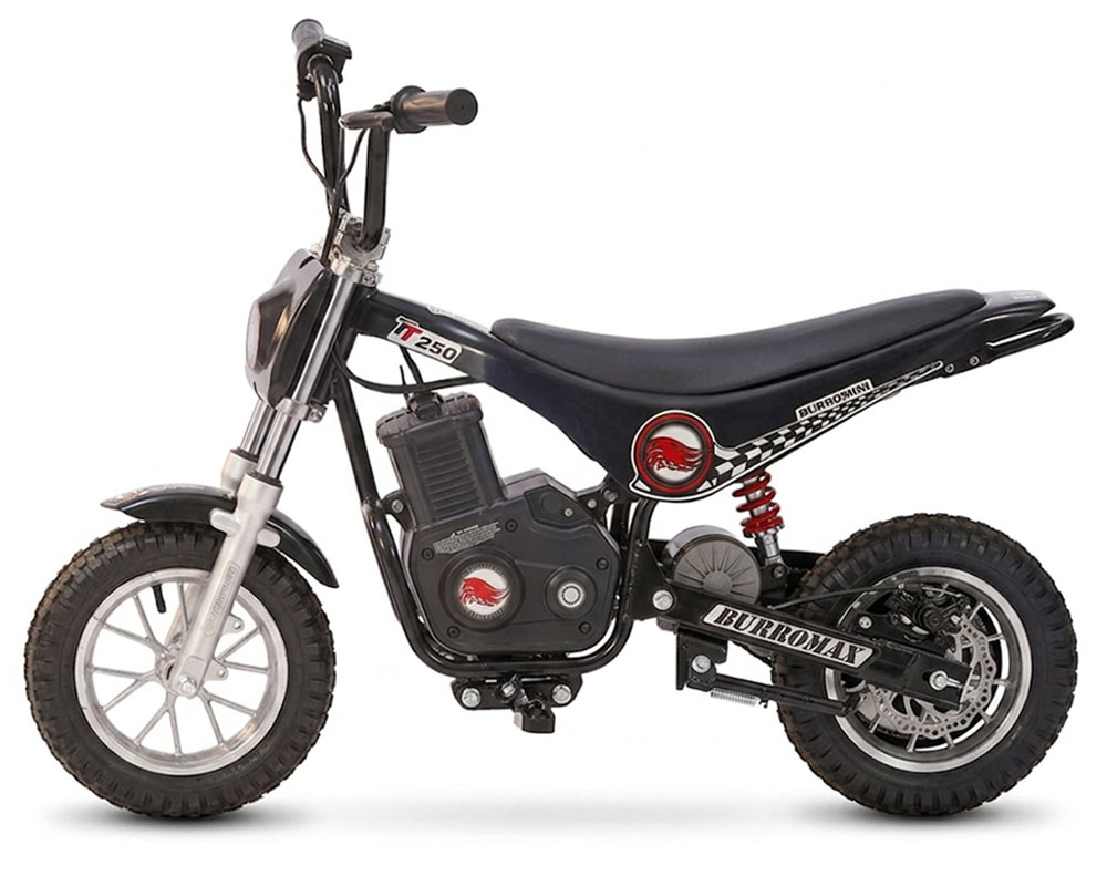 Electric Mini Bike, TT250 with Training Wheels Accessory Kit (Color: Black with Training Wheels) - 2
