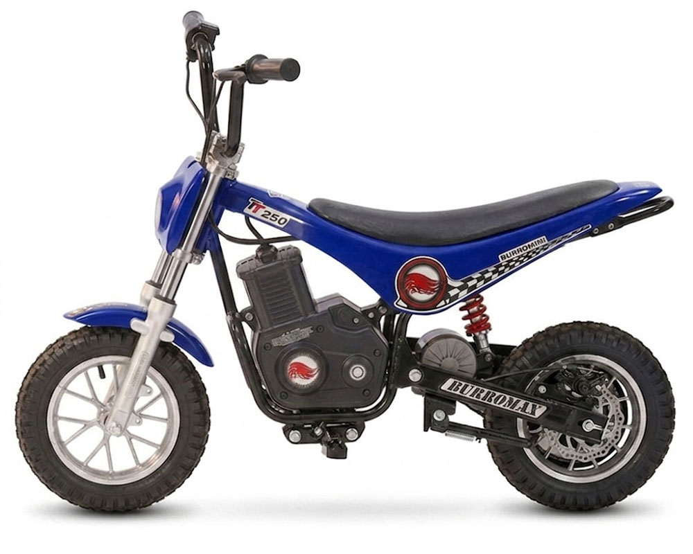 Electric Mini Bike, TT250 with Training Wheels Accessory Kit (Color: Blue with Training Wheels) - 2
