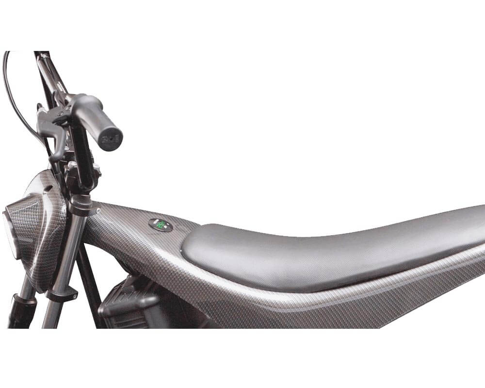 Electric Mini Bike, TT350R Lithium Ion Powered, (Color: White Carbon Fiber) - 2