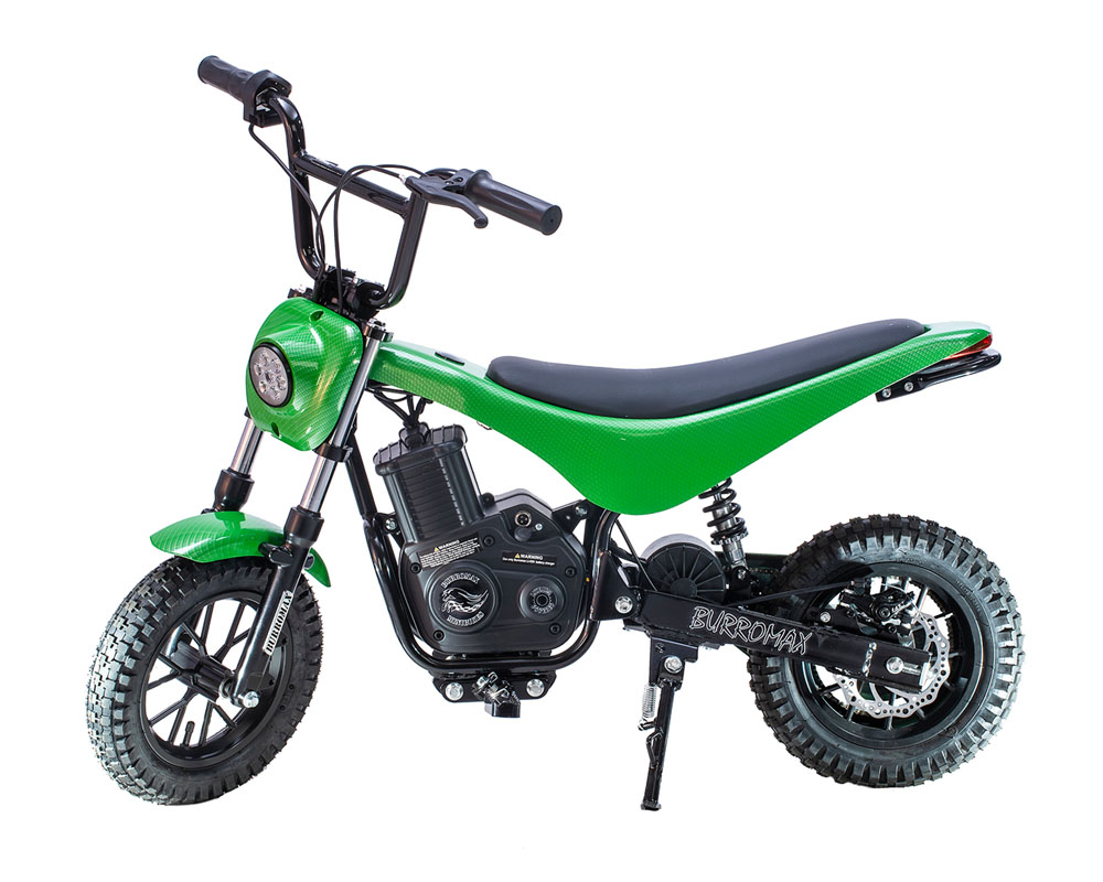 Electric Mini Bike, TT350R Lithium Ion Powered, (Color: Green Carbon Fiber)