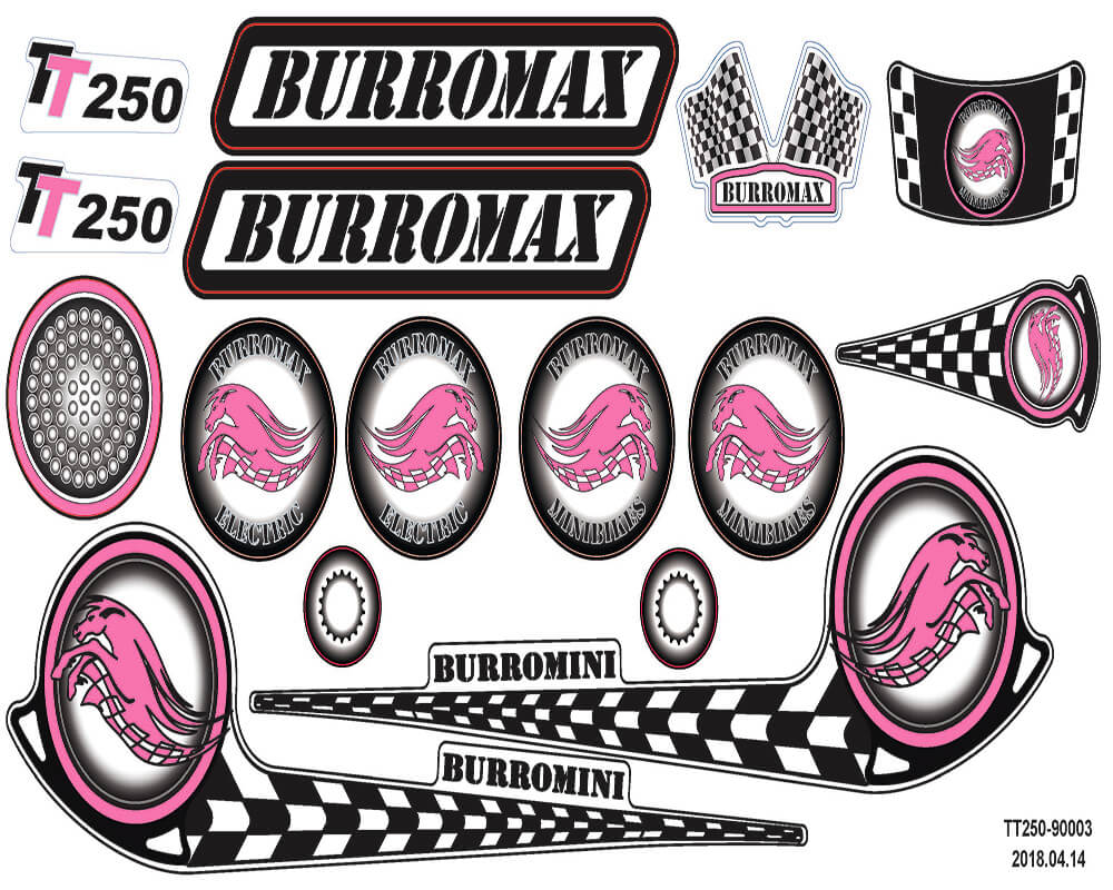 Graphics, Customer Applied Graphics TT250, Pink (Part #90003) Fits TT250