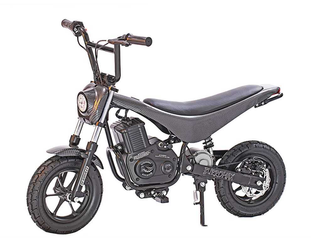 Electric Mini bike, TT750R Lithium Ion Powered, (Color: Black Carbon Fiber)