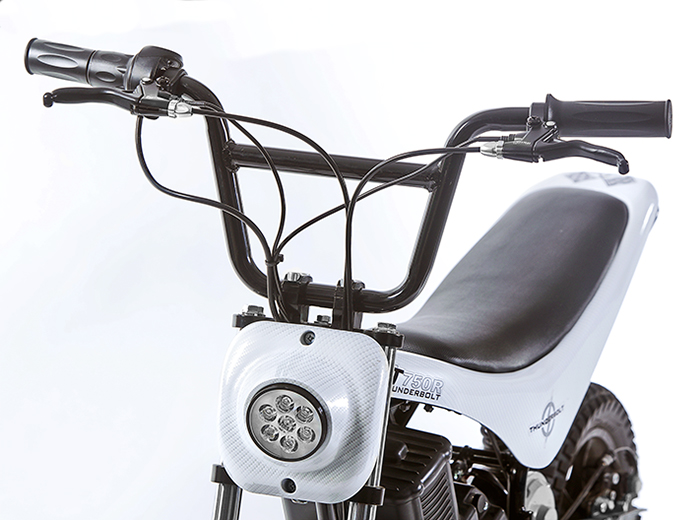 Electric Mini bike, TT750R Lithium Ion Powered, (Color: White Carbon Fiber)-2