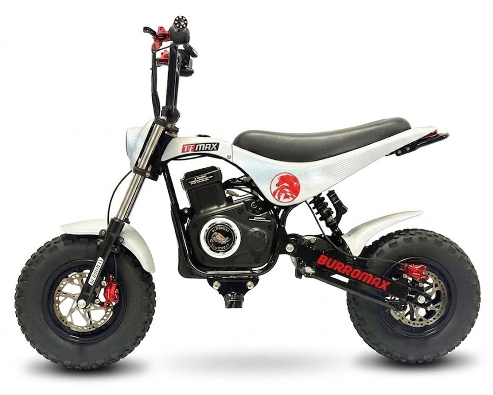 TTMax, Electric Pit Bike Mini Moto, 1.5kw Rated, 2.8kw Peak, 48v Lithium Ion Powered (Color: White Carbon Fiber) - 2