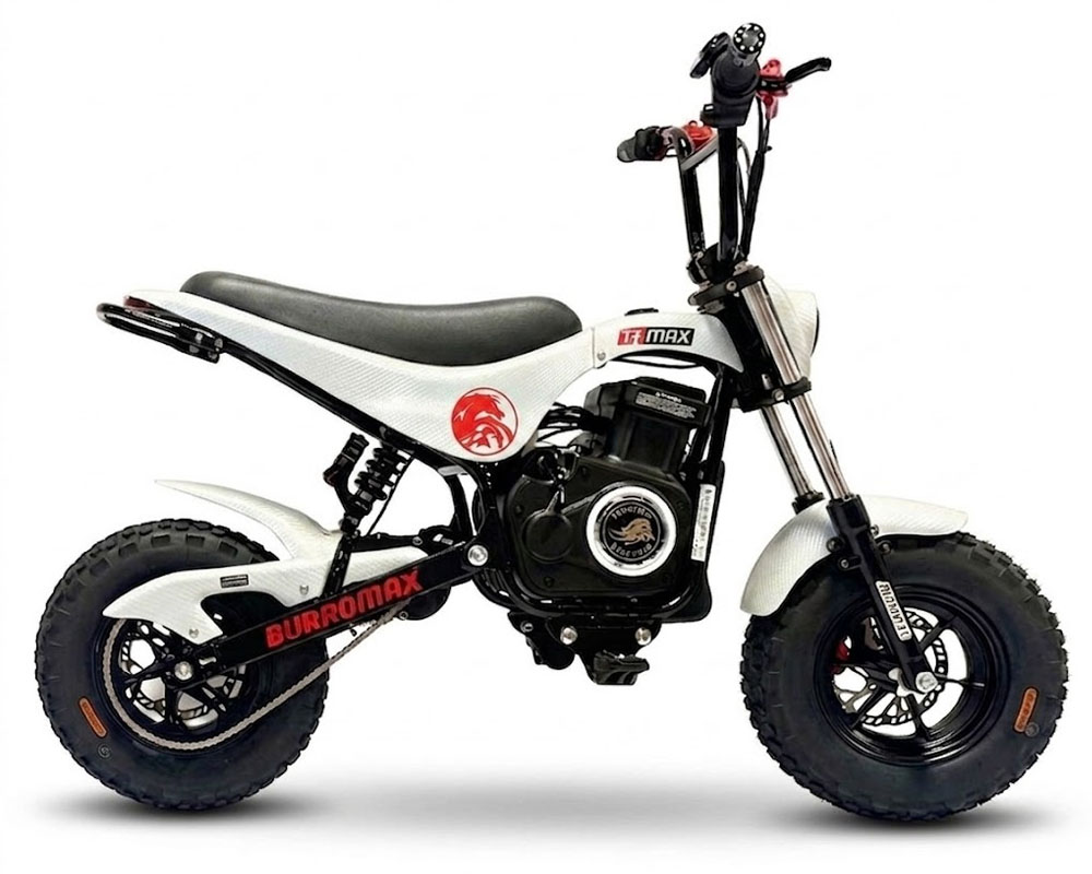 TTMax, Electric Pit Bike Mini Moto, 1.5kw Rated, 2.8kw Peak, 48v Lithium Ion Powered (Color: White Carbon Fiber) - 4