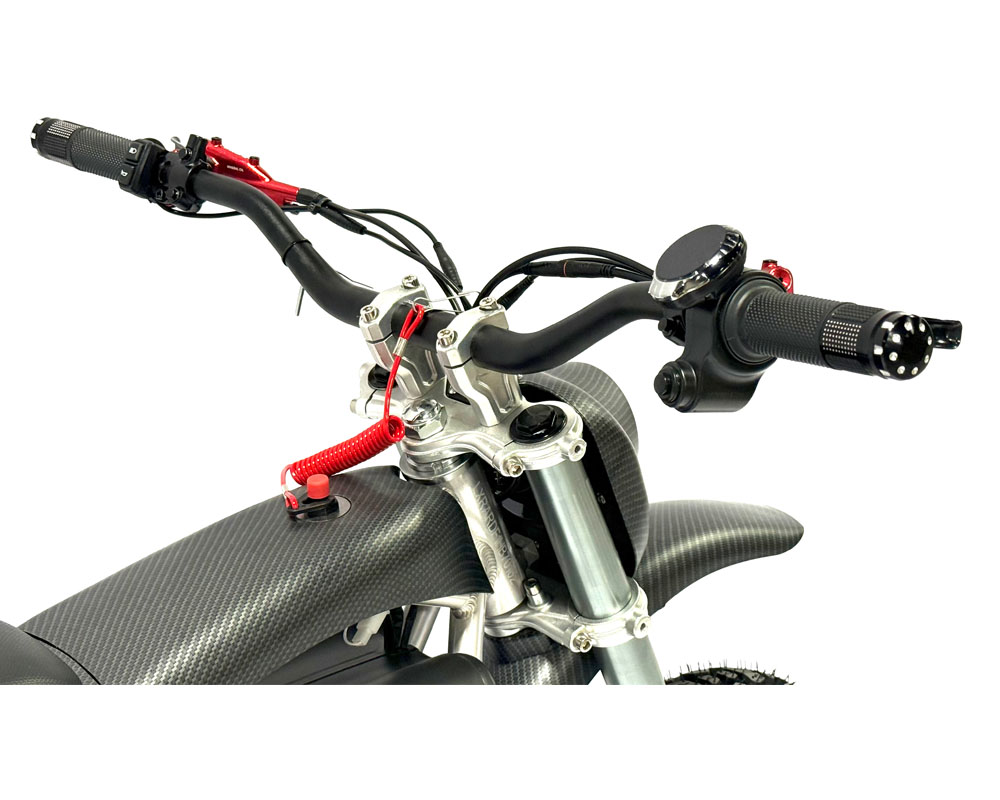 Electric Trail Bike, XRX Competition Series, 6kw Rated, 10.5kw Peak, 72V Lithium Ion Powered (Color: Matte Carbon Fiber) - 7